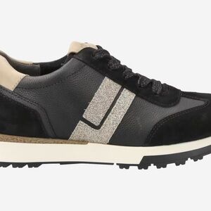 Paul Green Black and Tan Sneakers with Sporty Design